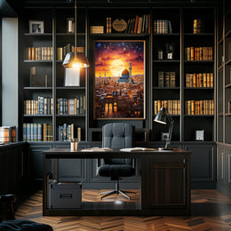 Sunset Over The Ancient City Poster