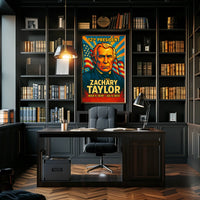 Zachary Taylor 12th President of the United States Colorful Comic Book Style Poster