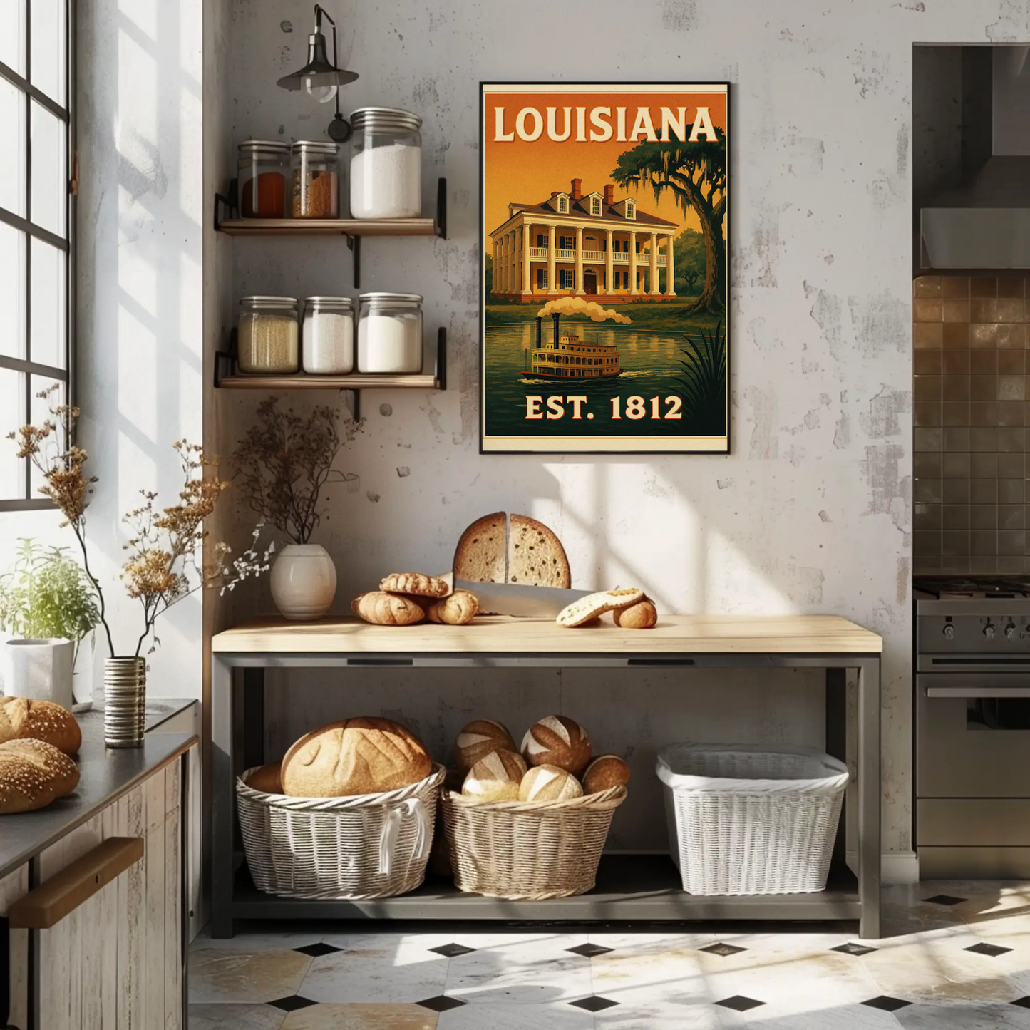 Louisiana Plantation Steamboat Bayou Southern Poster