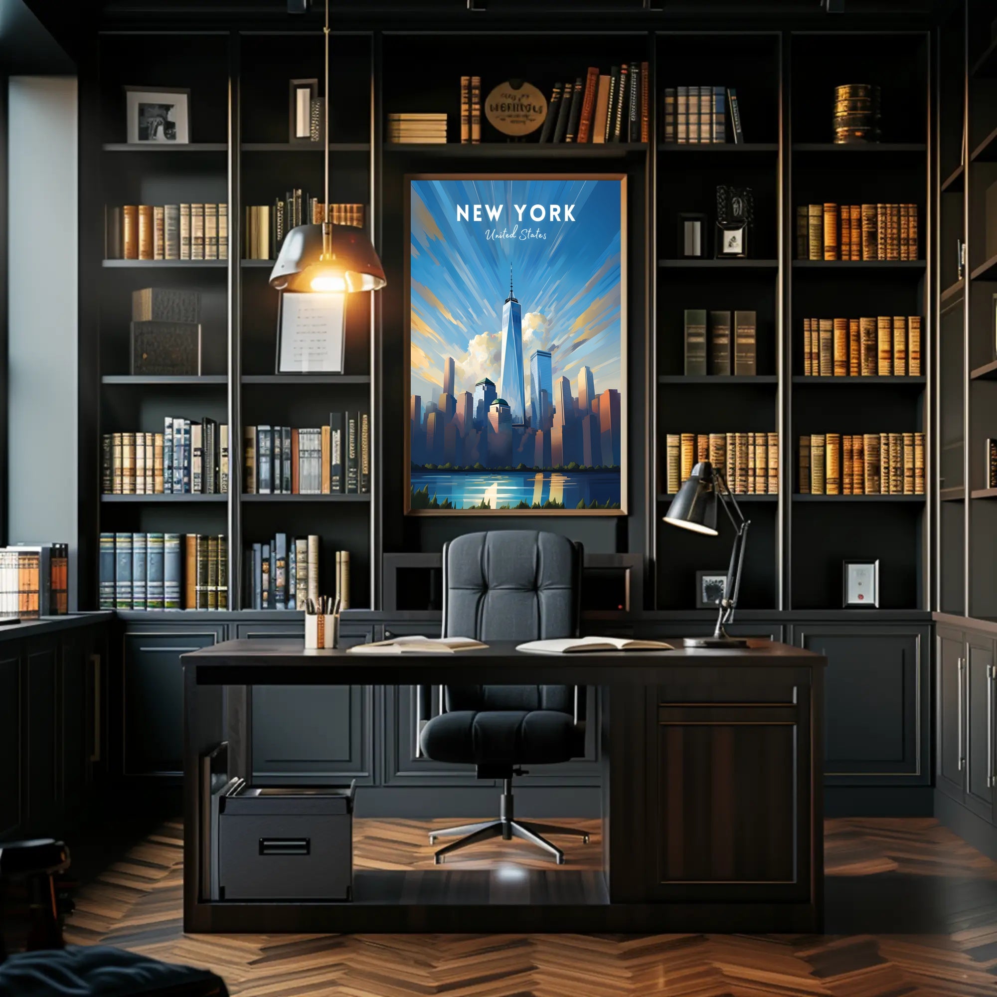 New York City Skyline Vibrant Urban or Cityscape Poster