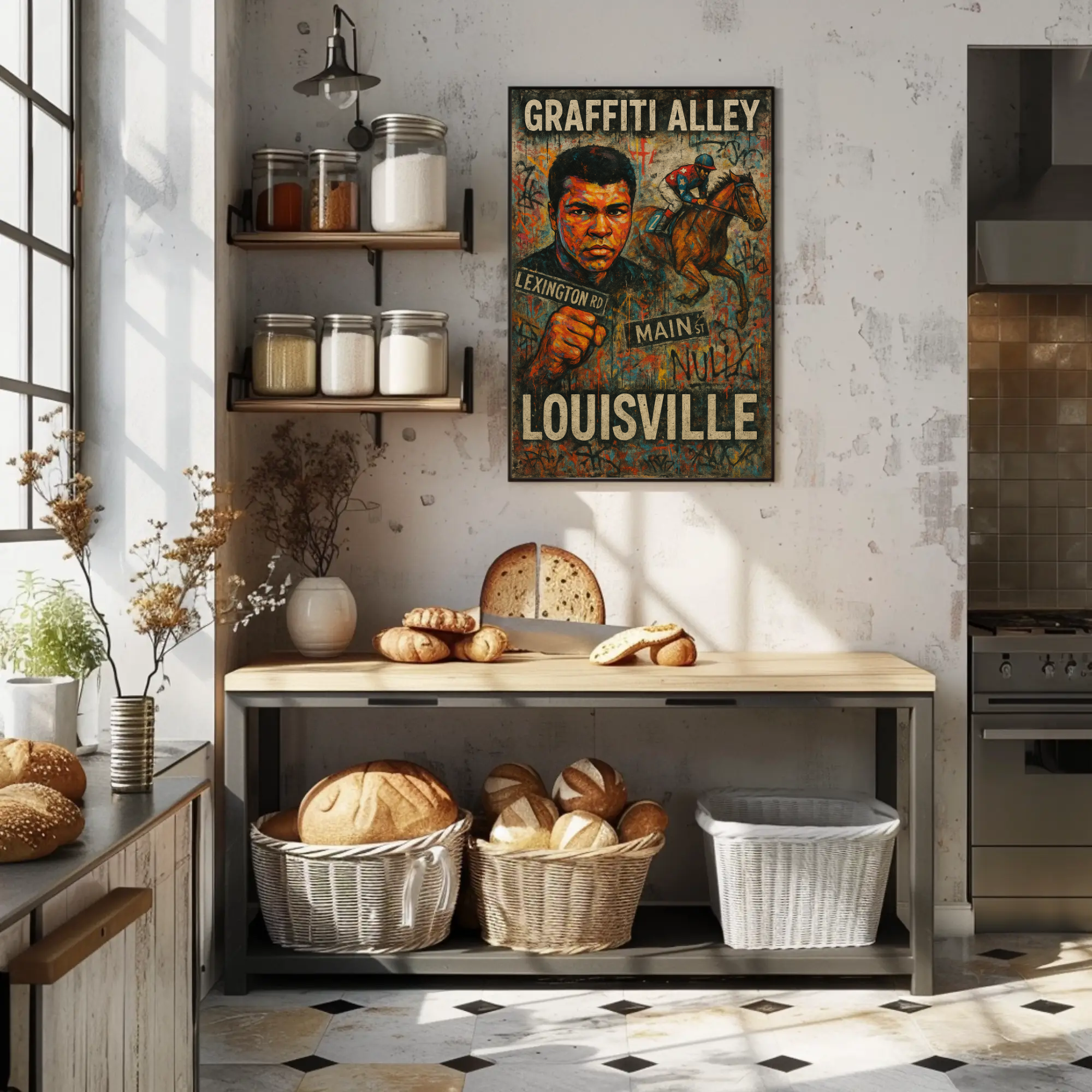 Graffiti Alley: Dynamic Louisville Street Art Sports Poster