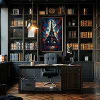Eiffel Tower in Abstract Colors Poster