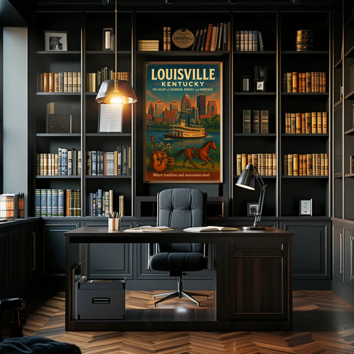 Louisville, Kentucky The Heart of Bourbon, Horses, and Heritage Poster