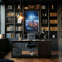 Futuristic Skyline At Twilight Poster