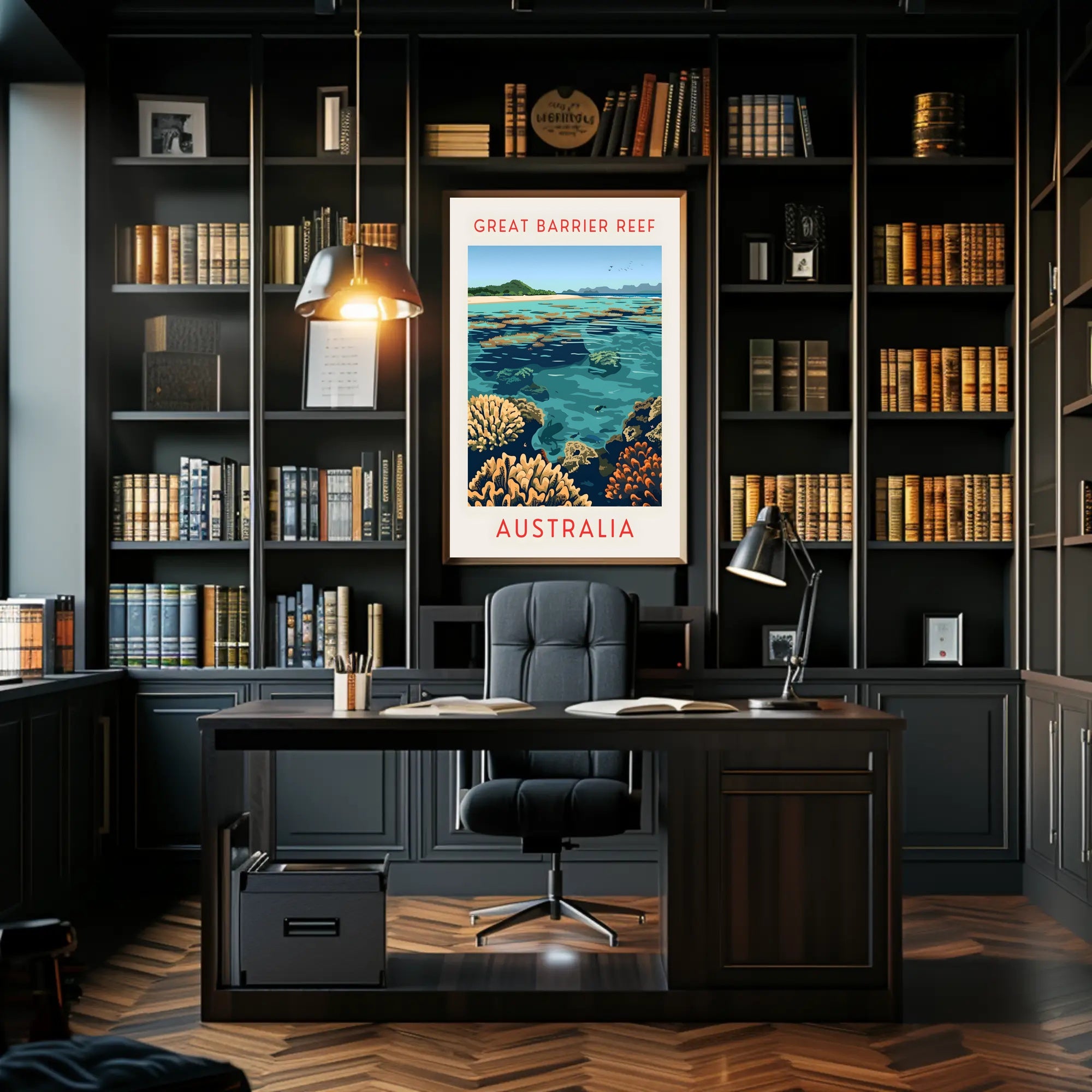 Great Barrier Reef: Vibrant Marine Life and Coral Formations Poster