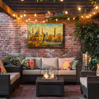 Lebanon Architectural Splendor Mediterranean Cityscape Heritage Photography Realism Art Nouveau Poster