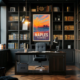 Naples Florida Sunset Poster Wall Art For Beach Lovers