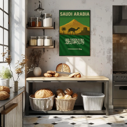Saudi Arabian Vintage Design Cultural or Heritage Poster