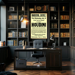 Houdini Daring Dive Early 1900s Historical Poster