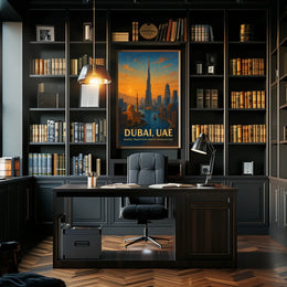 Dubai Skyline Poster: Tradition Meets Modernity at Sunset