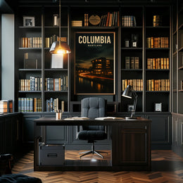 Columbia Maryland Night Cityscape Photography Poster