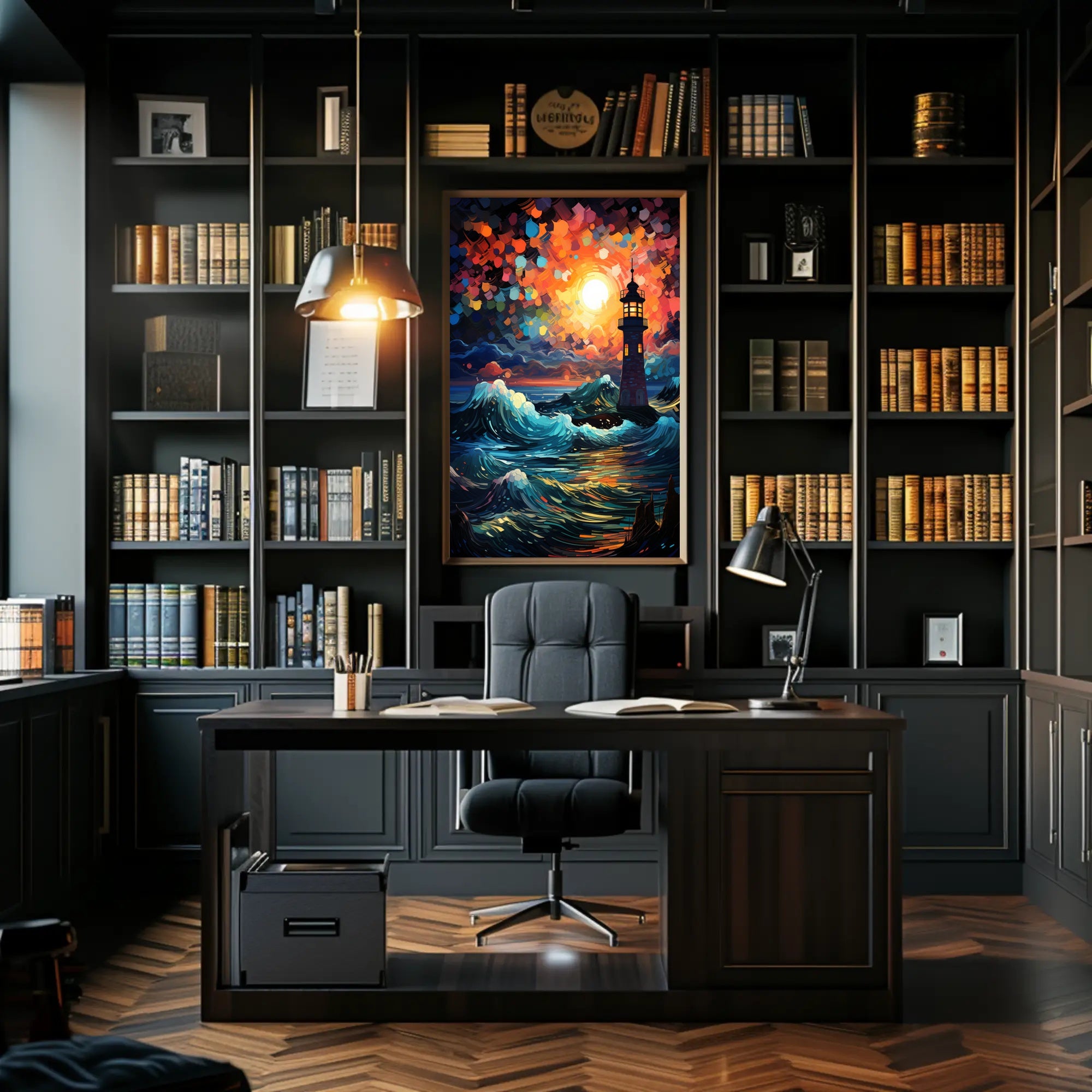 Lighthouse At Dusk Poster