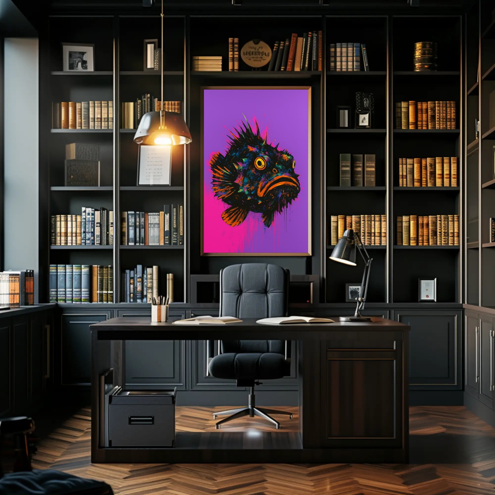 Neon Fish Expression Poster