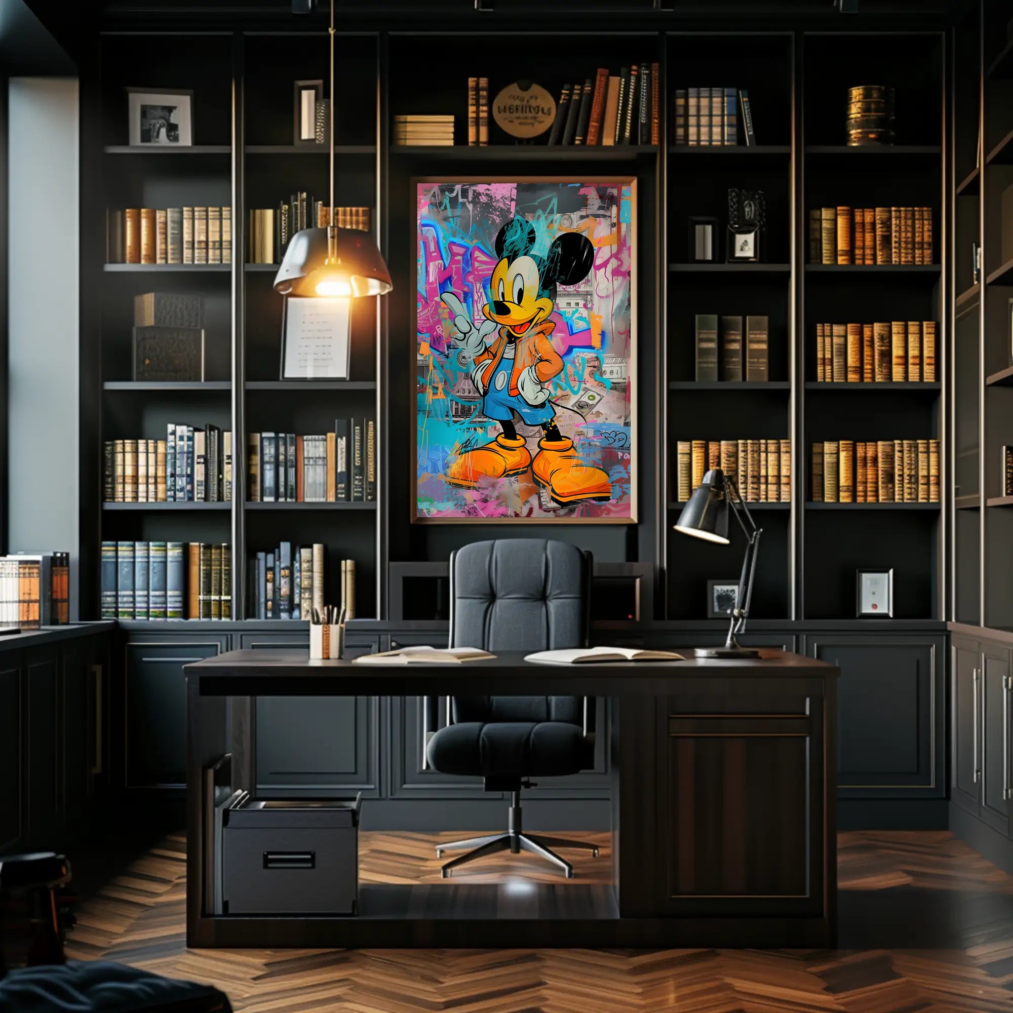 Cartoon Mouse in Urban Street Art Pop Culture Poster