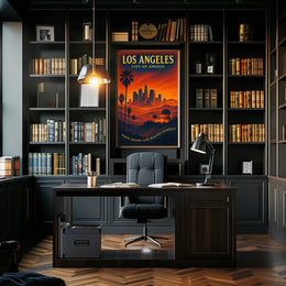 Los Angeles Dreams Retro Travel Poster Art