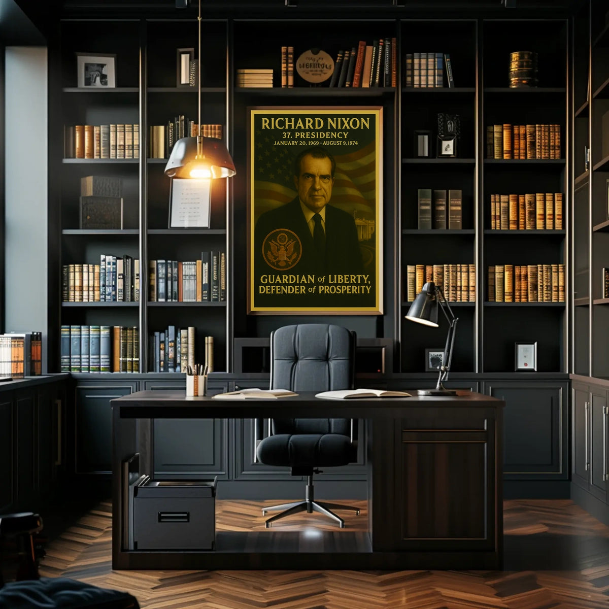 Richard Nixon Presidential Era Art Print Historical Poster