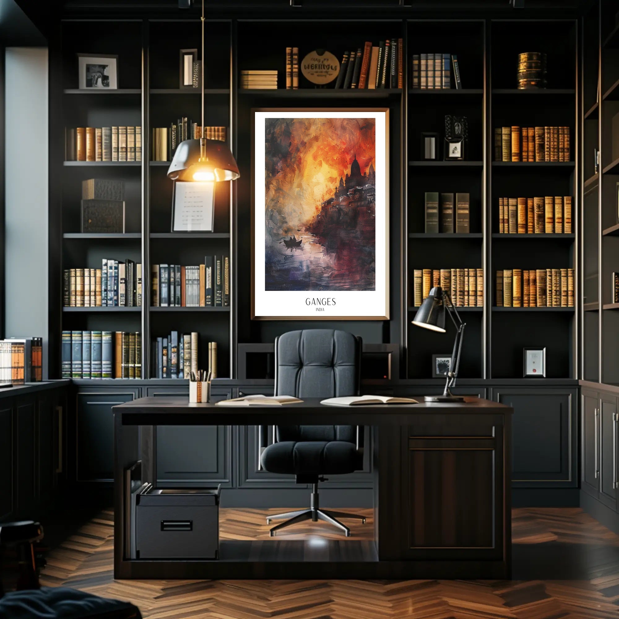 Ganges at Sunset Poster PosterGoat