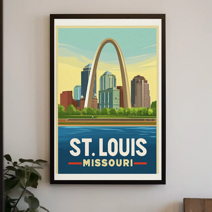 St. Louis Missouri Vintage Poster - Gateway Arch