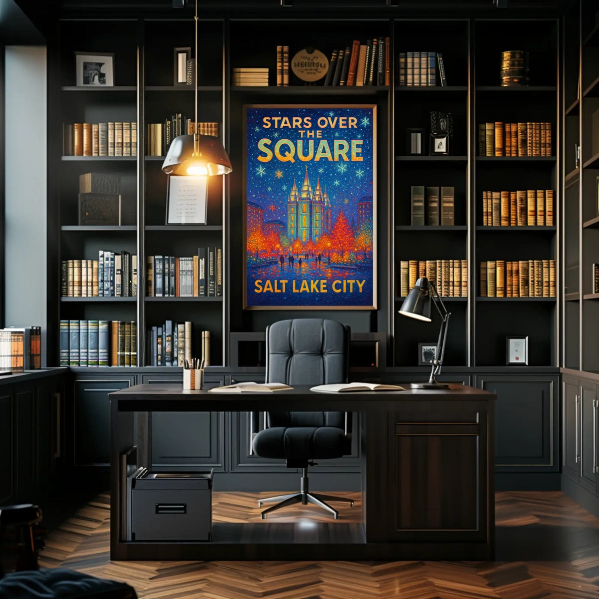 Stars Over The Square Poster