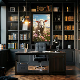 Serene Sheep In Bloom Poster