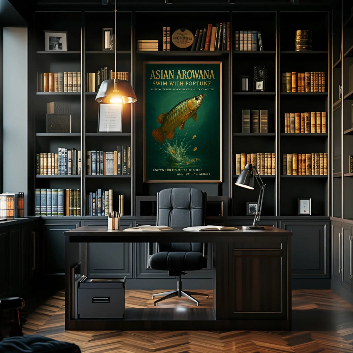 Asian Arowana Swim with Fortune Poster