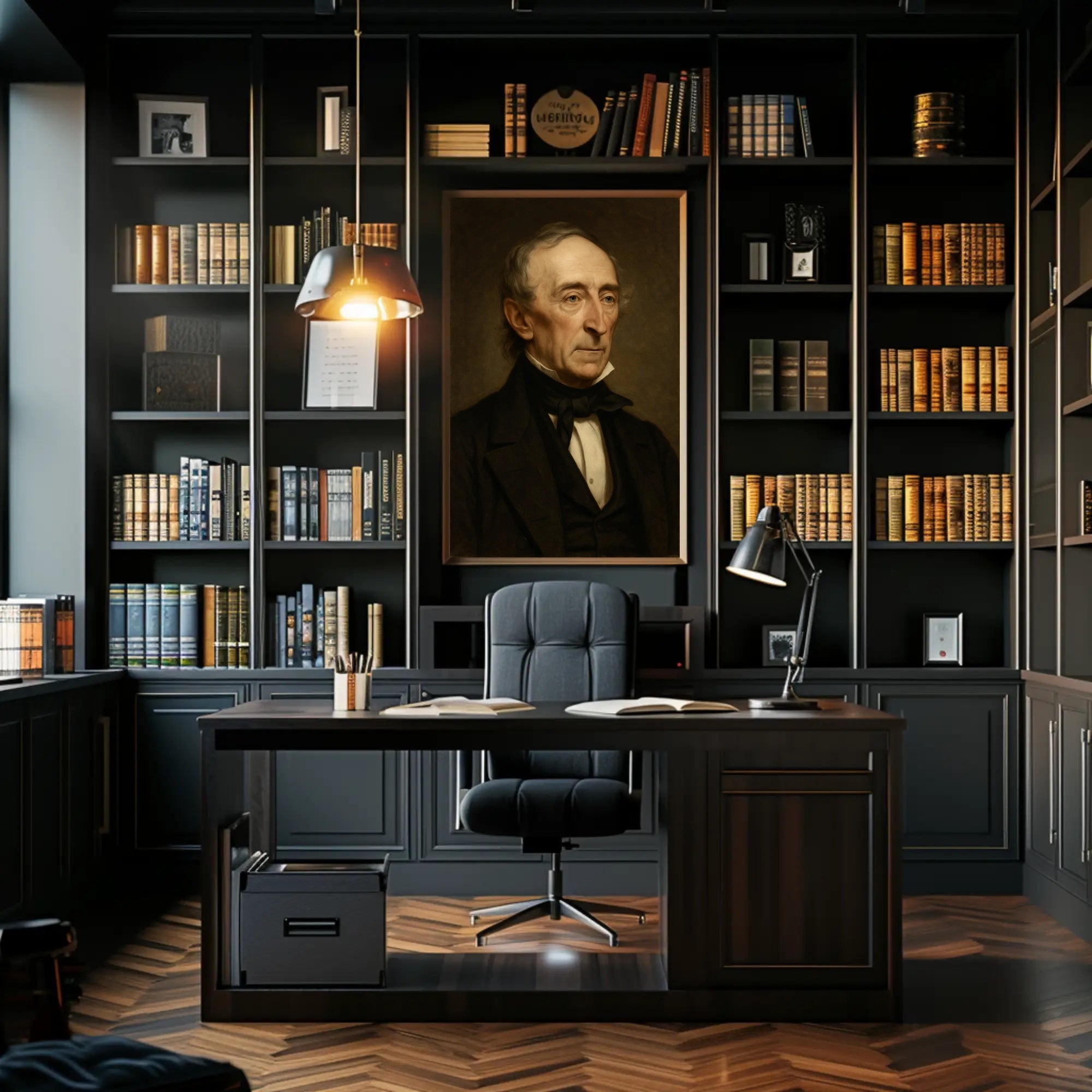 Elderly Gentleman Portrait in Artistic Oil Painting Style Poster