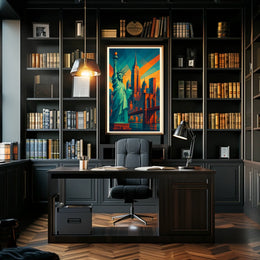 New York City Geometric Skyline Poster Modern Wall Art