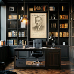 Lyndon B Johnson President Sketch Poster Art Print for Home Decor PosterGoat