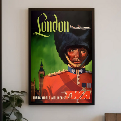 London Trans World Airlines Vintage Poster
