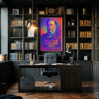 William Howard Taft 27th President of the United States Neon Gradient Overlay Poster