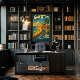 Galveston, Texas History Meets The Sea Poster