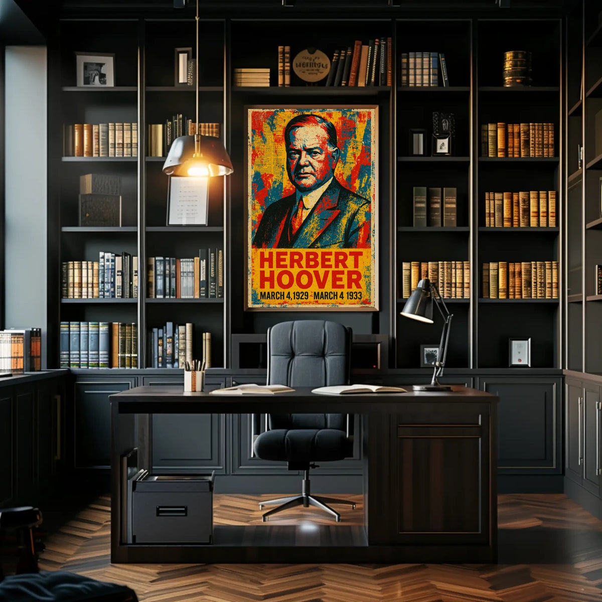 Herbert Hoover 31st President of the United States Street Art Mashup Poster