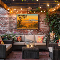 Sunrise Manor Scenic Illustration Poster