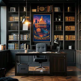 Massachusetts State Capitol Poster