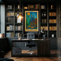 New York City Iconic Landmarks Poster Abstract Wall Art