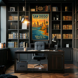 San Diego Where The Sun Meets The Sea Poster
