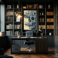 Surreal Skull Art Poster with Vintage Eerie Design