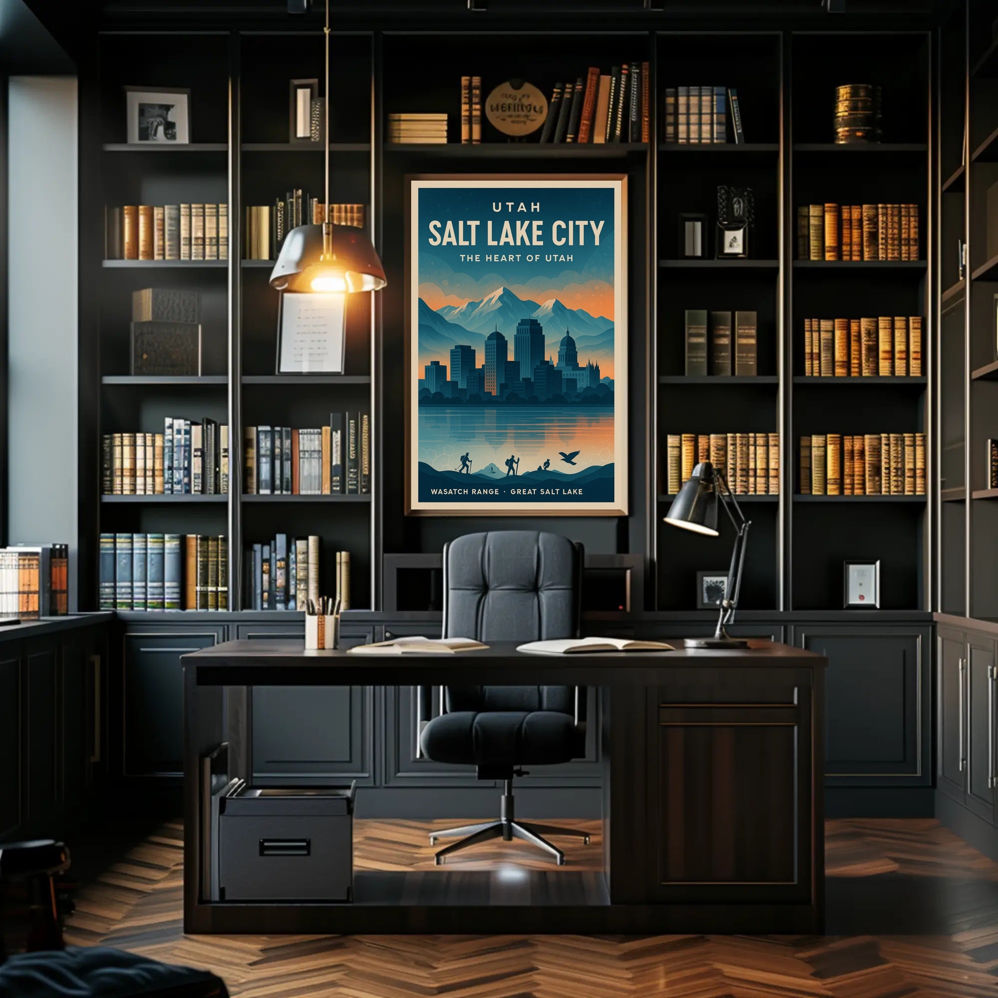 Salt Lake City Travel Poster Vintage Wall Art Print