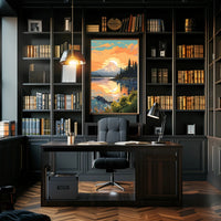 Serene Mountain Sunset Poster PosterGoat