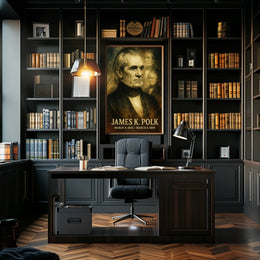 James K. Polk 11th President of the United States Double Exposure Poster