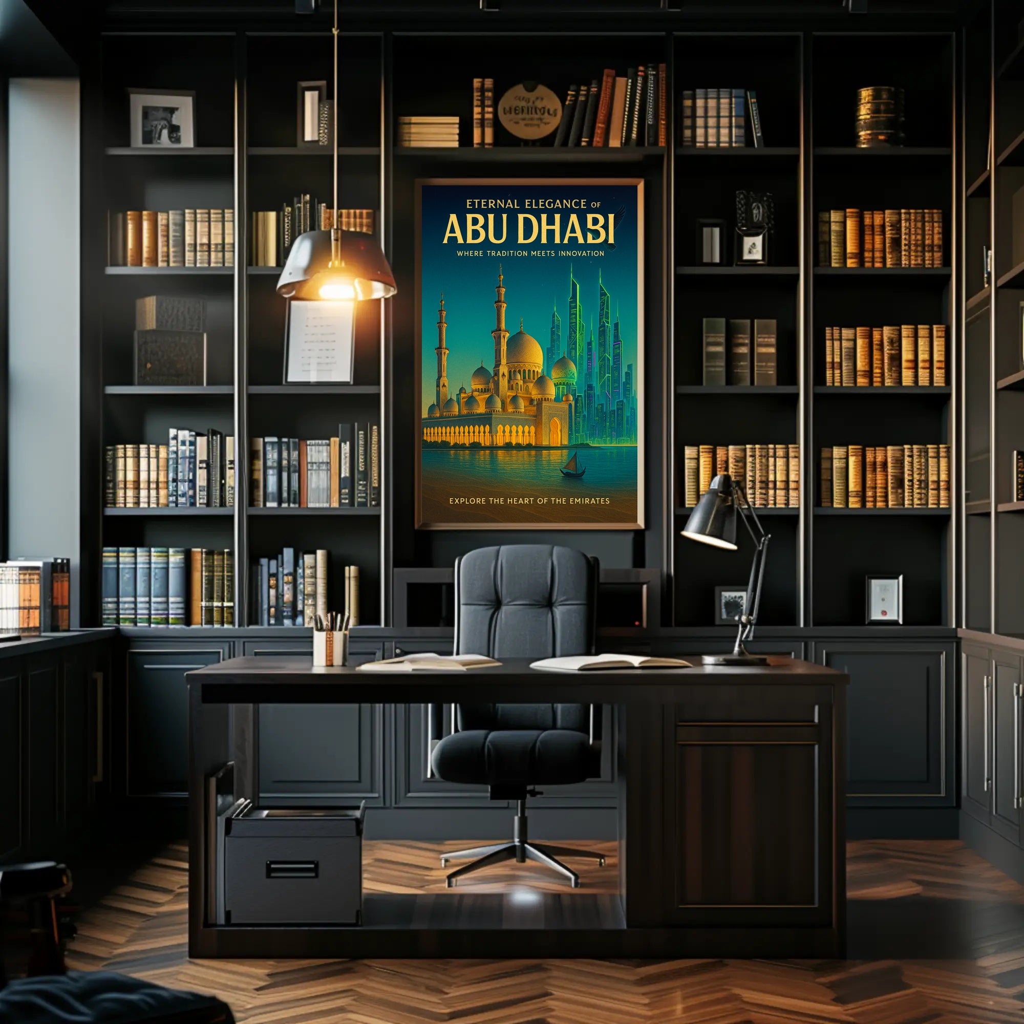 Abu Dhabi Elegance: Eternal Innovation Cityscape Travel Poster