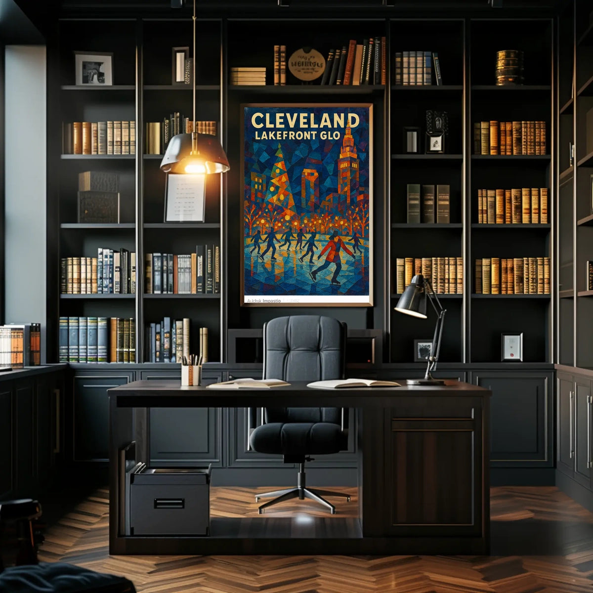 Cleveland Lakefront Glo Poster