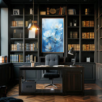 Serene Blue Blossoms Poster