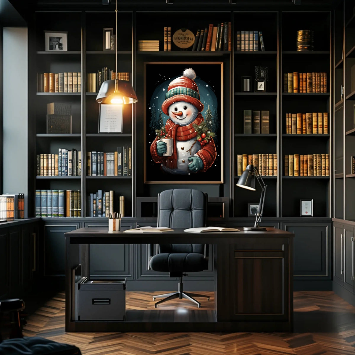 Cozy Winter Snowman Poster