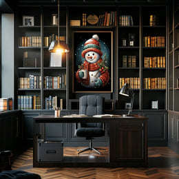 Cozy Winter Snowman Poster