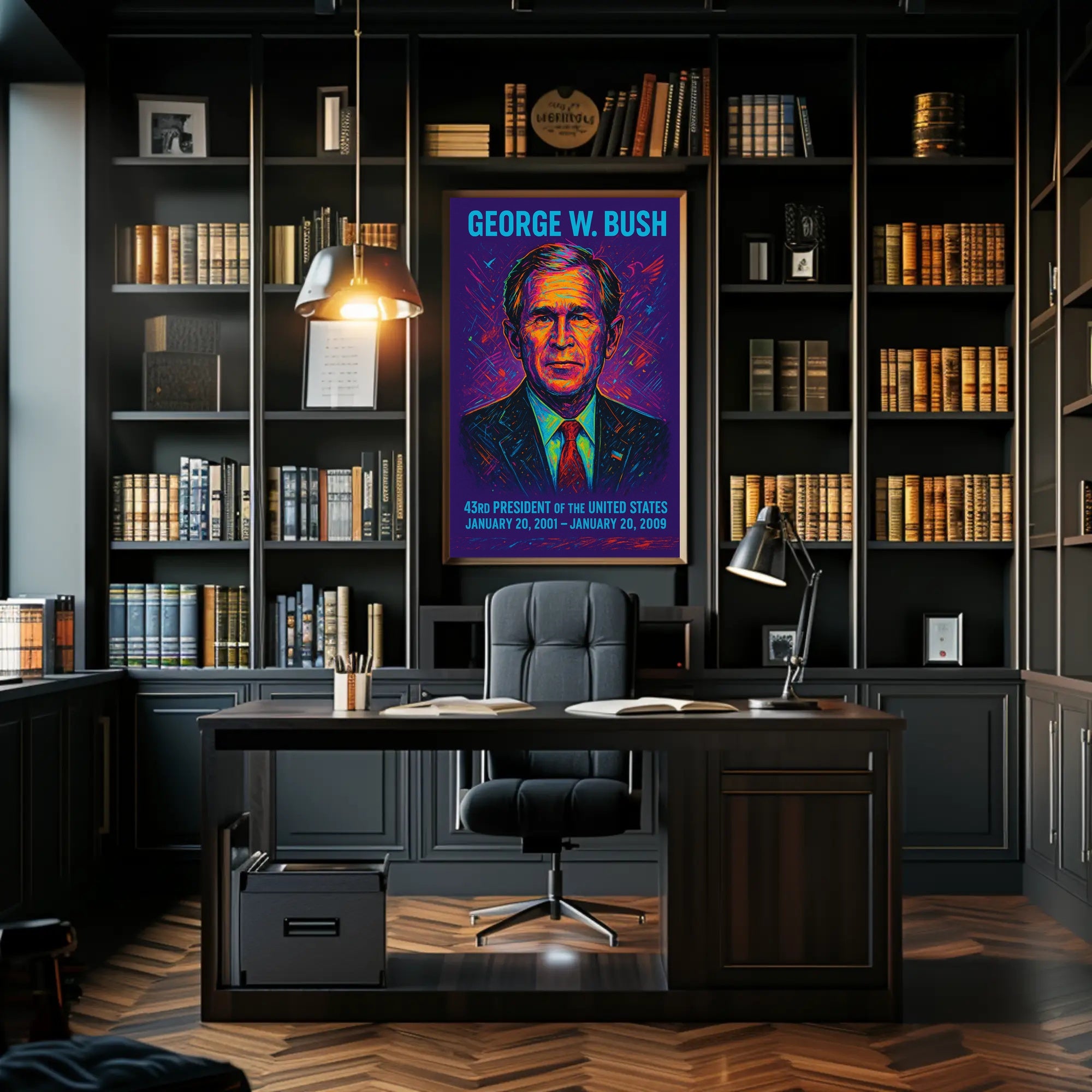 George W. Bush Neon Art Historical or Presidential Poster