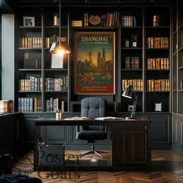 Shanghai Skyline Travel Poster
