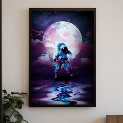 Water Astronaut Vintage Travel Poster