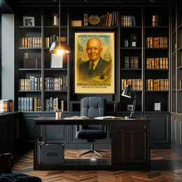 Dwight D. Eisenhower 34th President of the United States Vintage Watercolor Poster