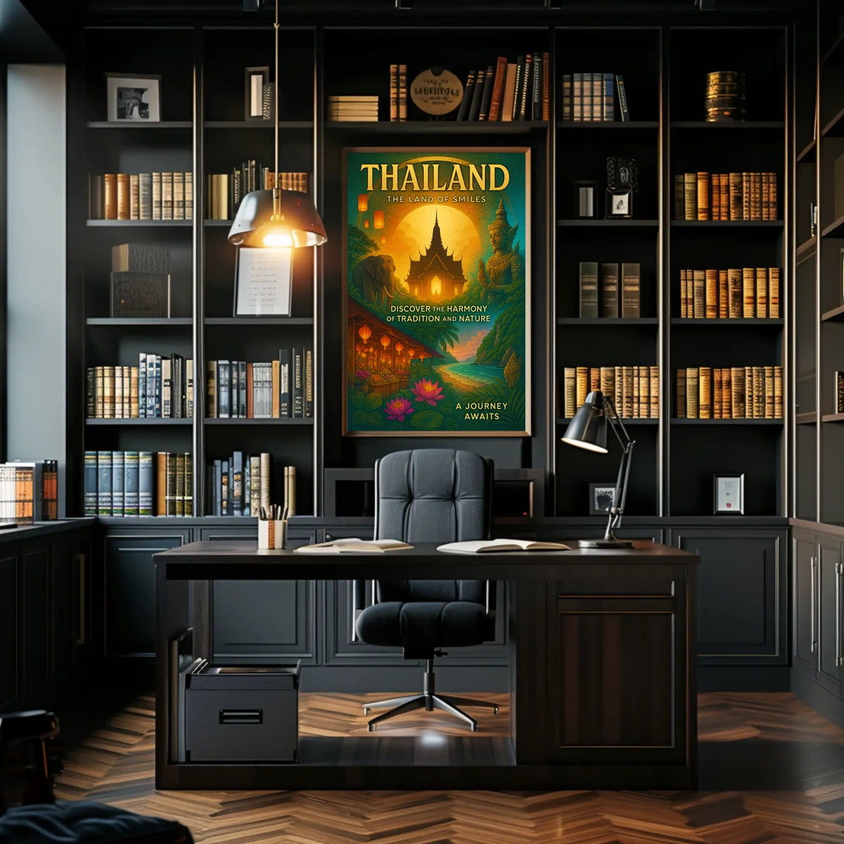 Thailand Travel Poster: Vintage Serenity and Culture